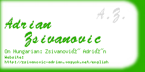 adrian zsivanovic business card